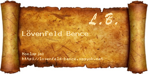Lövenfeld Bence névjegykártya